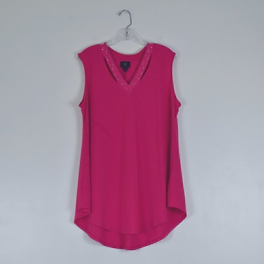 JM Collection Sleeveless Summer Pullover Top Pink Size XL - Picture 3 of 9